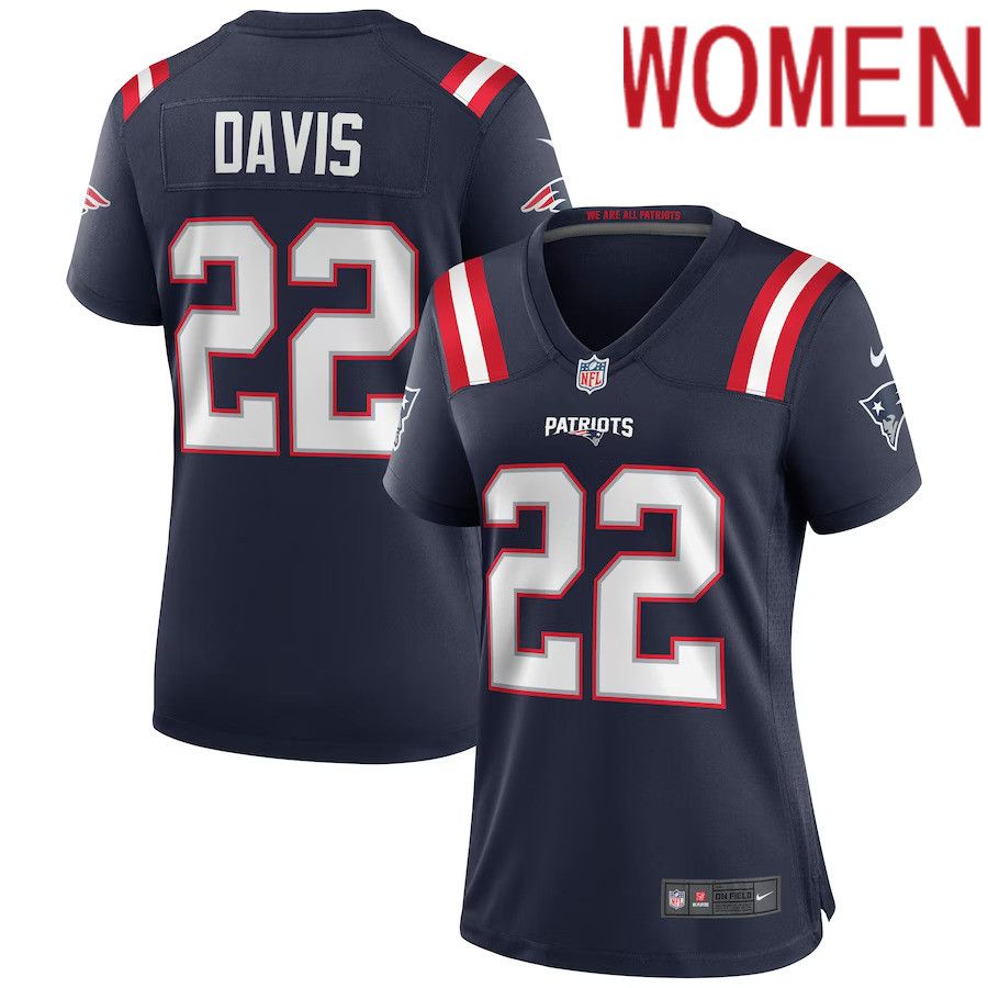 Women New England Patriots #22 Cody Davis Nike Navy Game NFL Jersey->women nfl jersey->Women Jersey